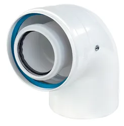 Concentrische rookgasbocht, Ubbink Rolux, aluminium/kunststof, 60/100mm